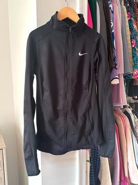 Nike Dri-Fit Black Zip-up Fleece Lined Jacket